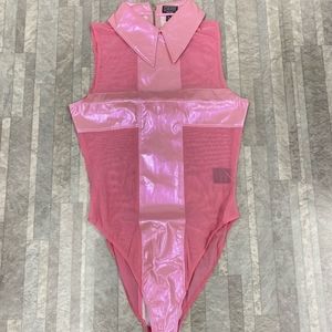 DOLLS KILL RAVE DANCE CLUB PINK BODYSUIT